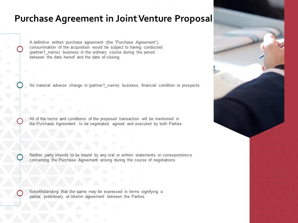 Purchase Agreement In Joint Venture Proposal Ppt PowerPoint