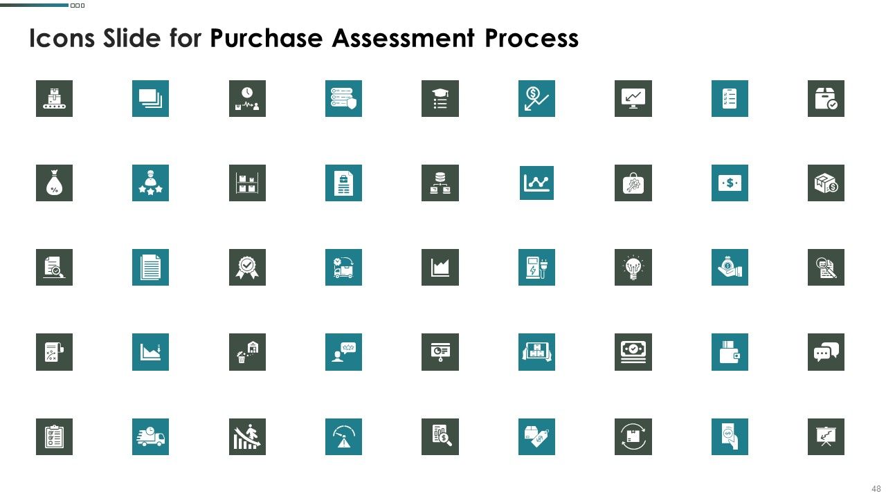 Purchase Assessment Process Ppt PowerPoint Presentation Complete Deck With Slides Slide48