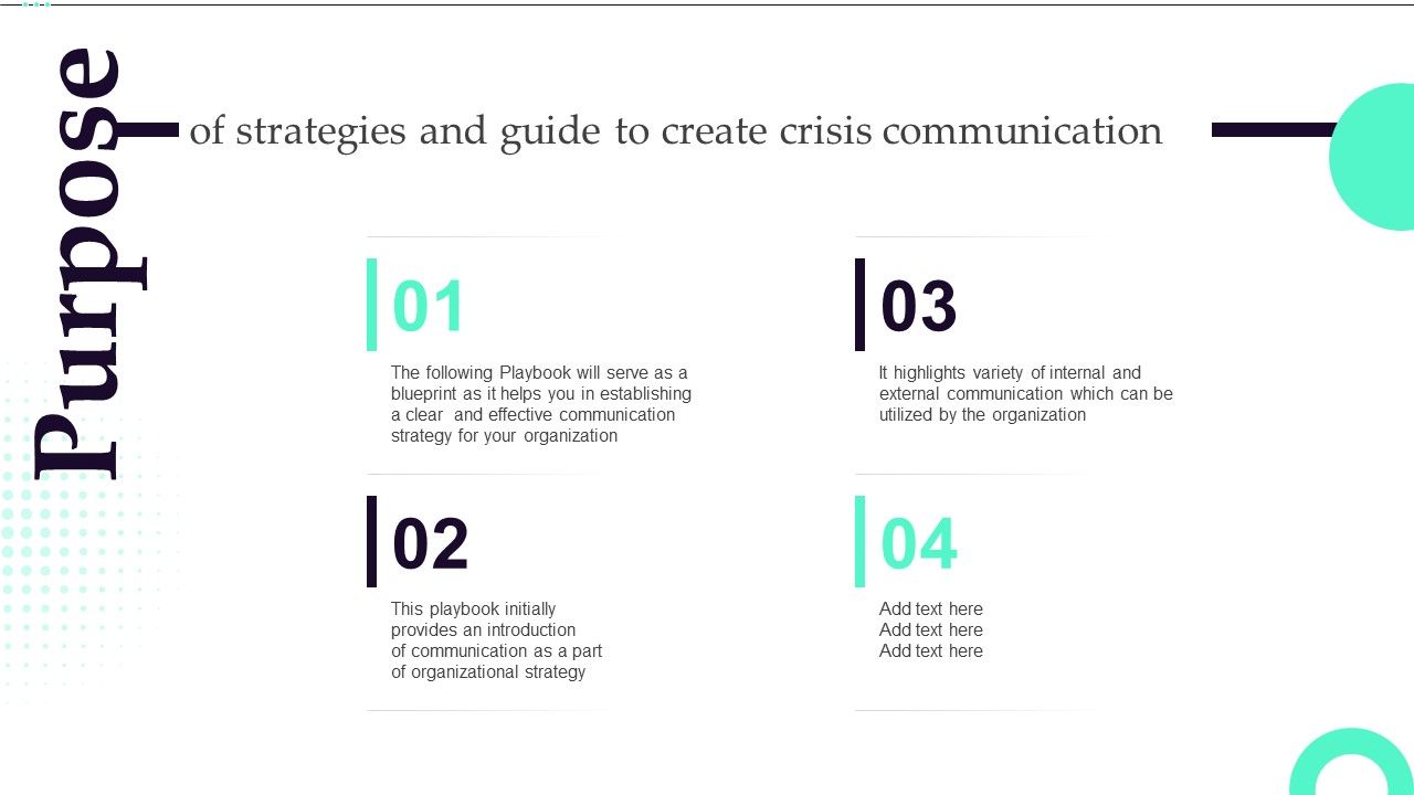 Purpose Of Strategies And Guide To Create Crisis Communication Template PDF
