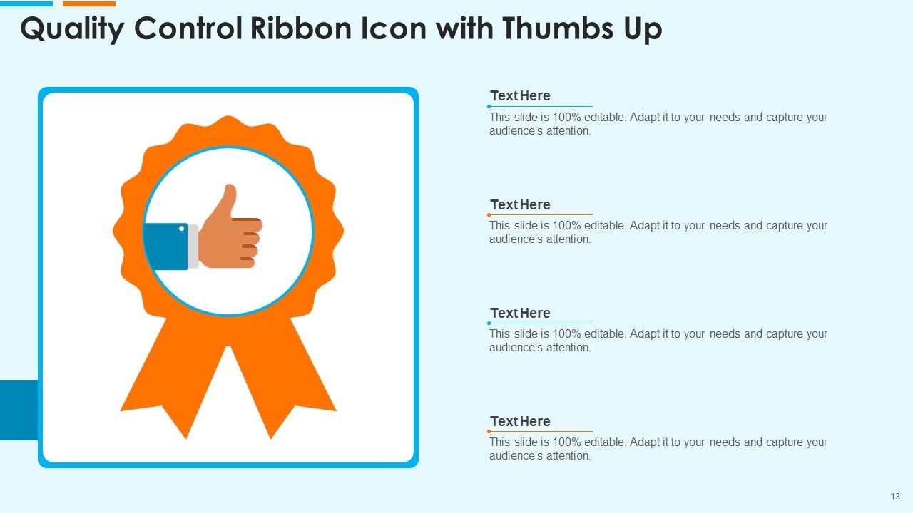 Quality Control Icon Ppt PowerPoint Presentation Complete Deck With Slides Slide13