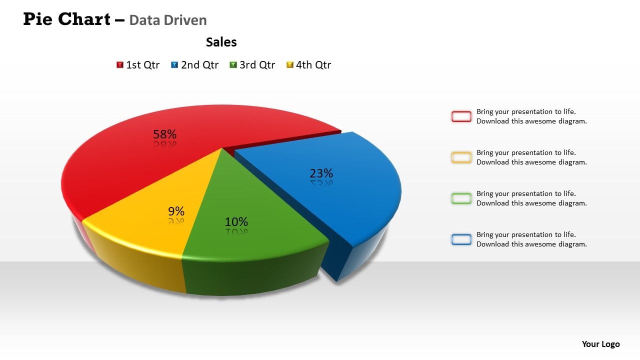 Quantitative Data Analysis 3d Pie Chart For Business Process PowerPoint ...