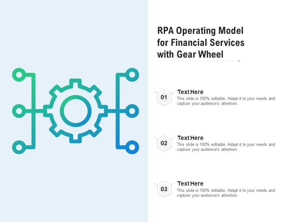 RPA Operating Model For Financial Services With Gear Wheel Ppt ...