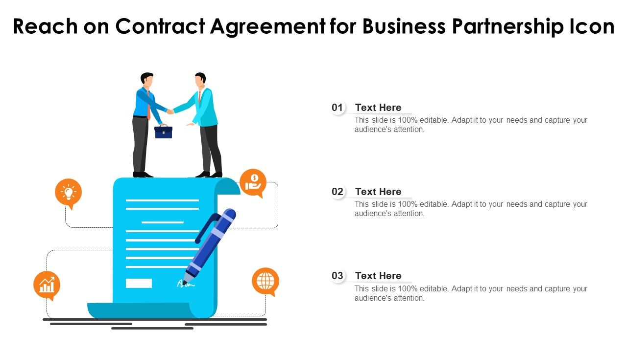 Reach_On_Contract_Agreement_For_Business_Partnership_Icon_Ppt_Portfolio_Skills_PDF_Slide_1.jpg