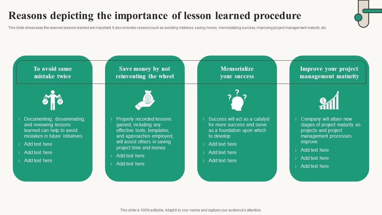 Reasons_Depicting_The_Importance_Of_Lesson_Learned_Procedure_Icons_PDF_Slide_1.jpg
