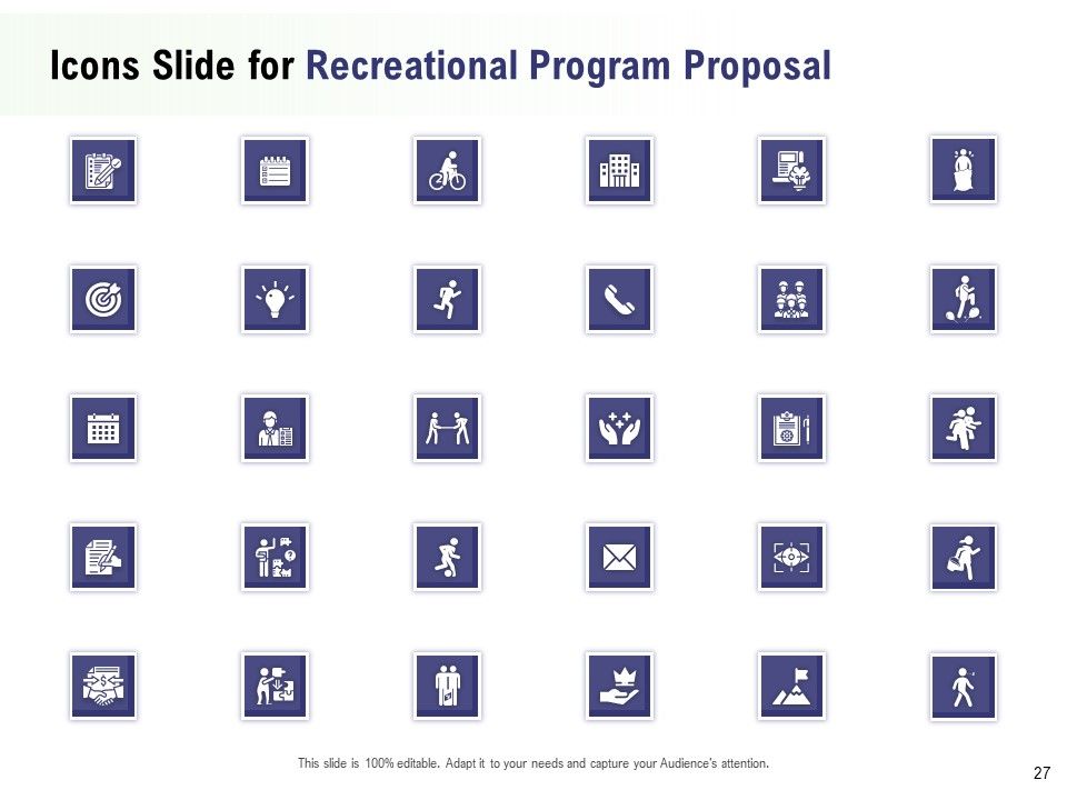 Recreational Program Proposal Ppt PowerPoint Presentation Complete Deck With Slides Slide27