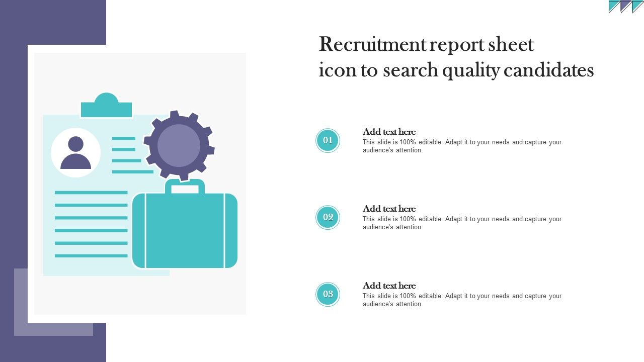 Recruitment_Report_Sheet_Icon_To_Search_Quality_Candidates_Ideas_PDF_Slide_1.jpg