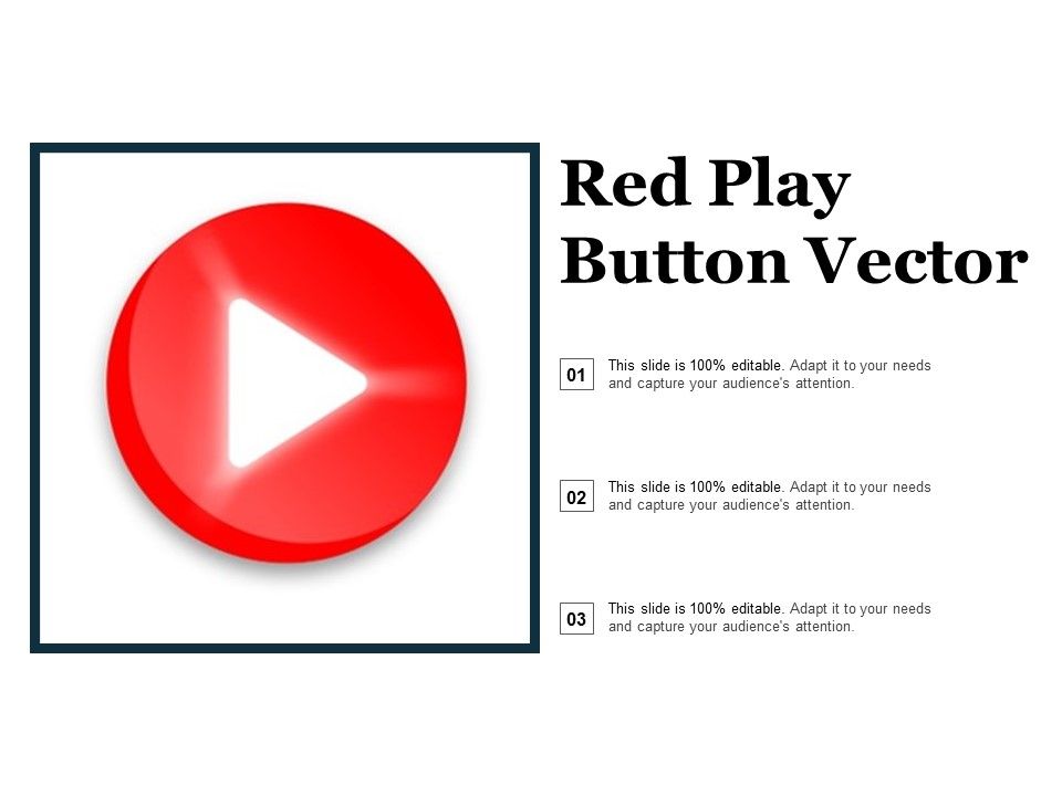 Red Play Button Vector Ppt PowerPoint Presentation Summary Icons Slide01