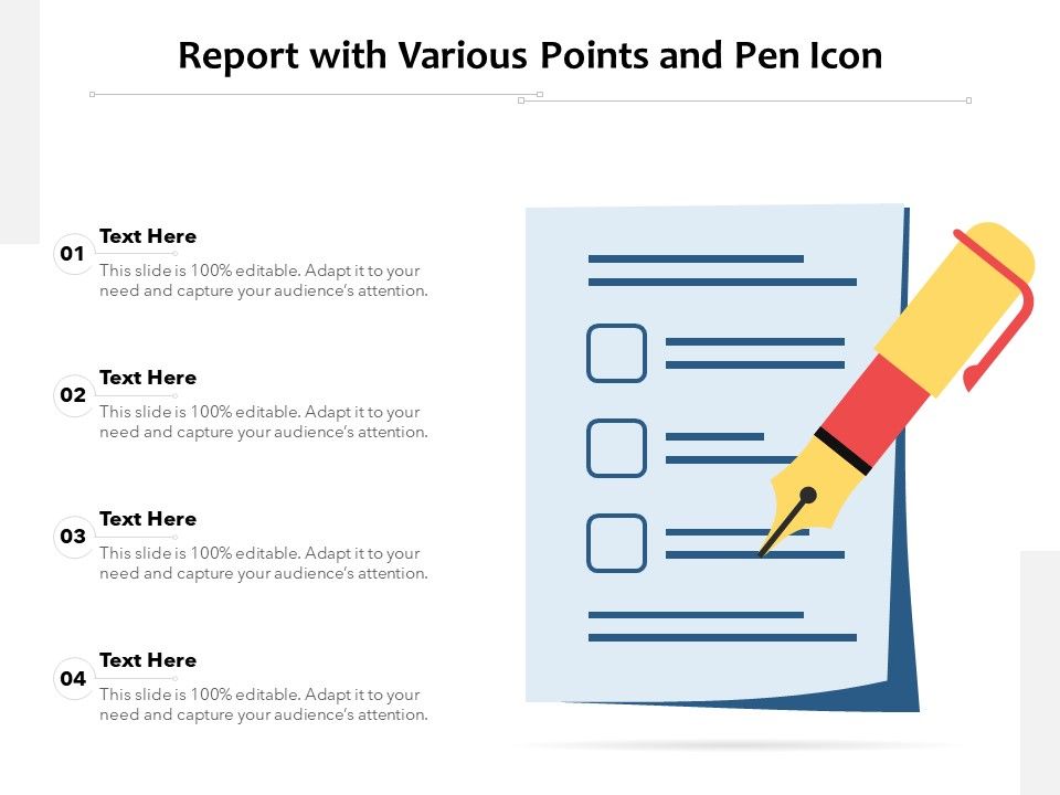 Report_With_Various_Points_And_Pen_Icon_Ppt_PowerPoint_Presentation_Ideas_Model_PDF_Slide_1.jpg
