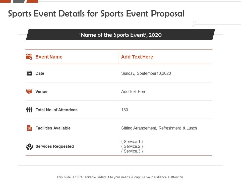 Request For Sporting Sports Event Details For Sports Event Proposal Ppt