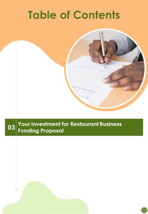 Restaurant Business Funding Proposal Example Document Report Doc Pdf Ppt Slide12