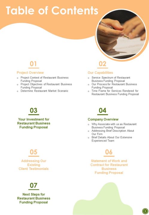 Restaurant Business Funding Proposal Example Document Report Doc Pdf Ppt Slide03