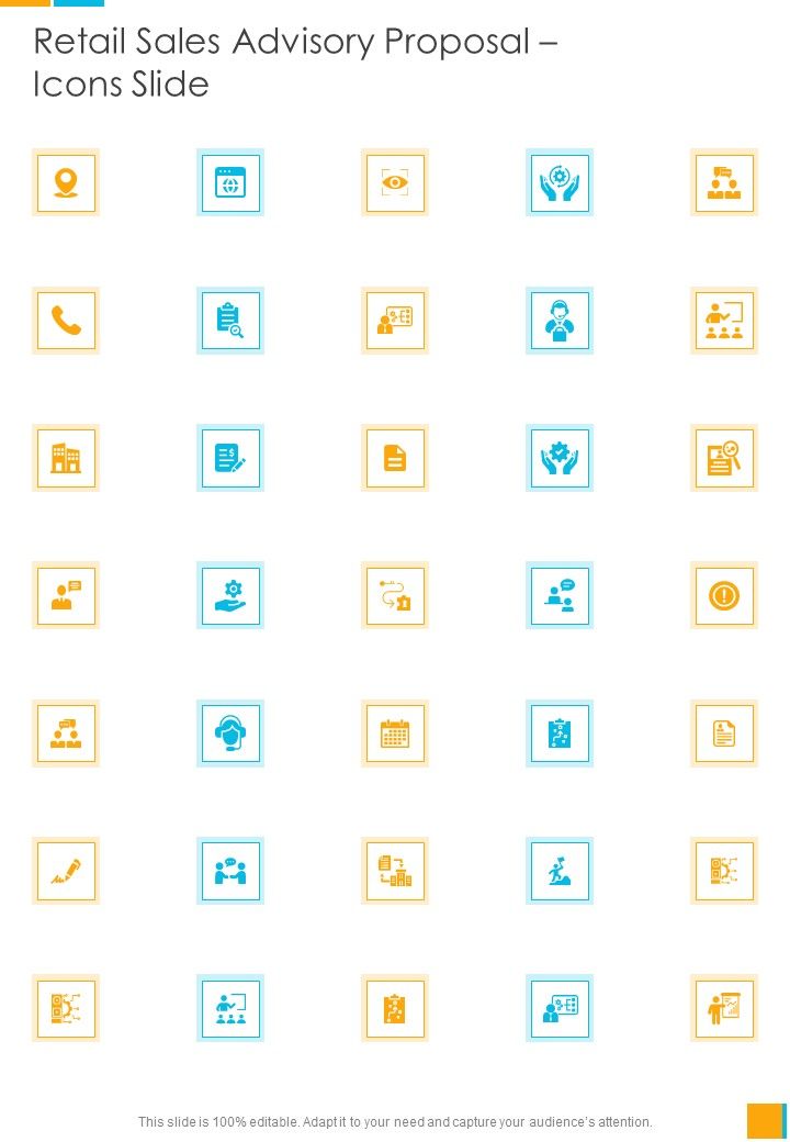 Retail Sales Advisory Proposal Icons Slide One Pager Sample Example Document Slide01