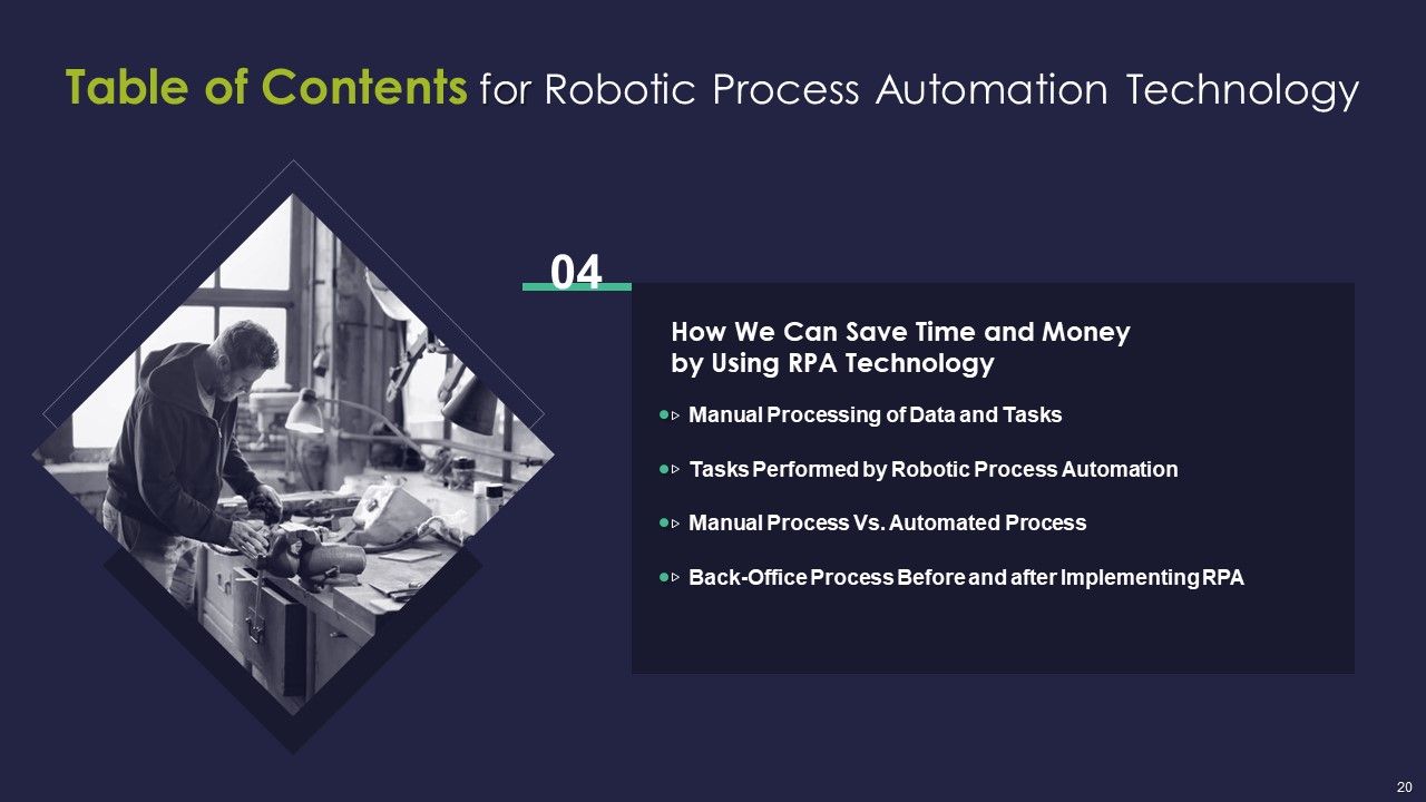 Robotic Process Automation Technology Ppt PowerPoint Presentation Complete Deck With Slides Slide20