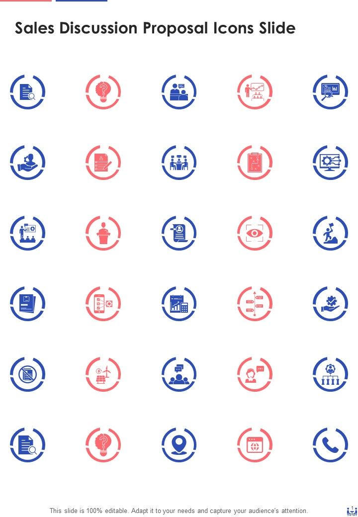 Sales Discussion Proposal Icons Slide One Pager Sample Example Document Slide01