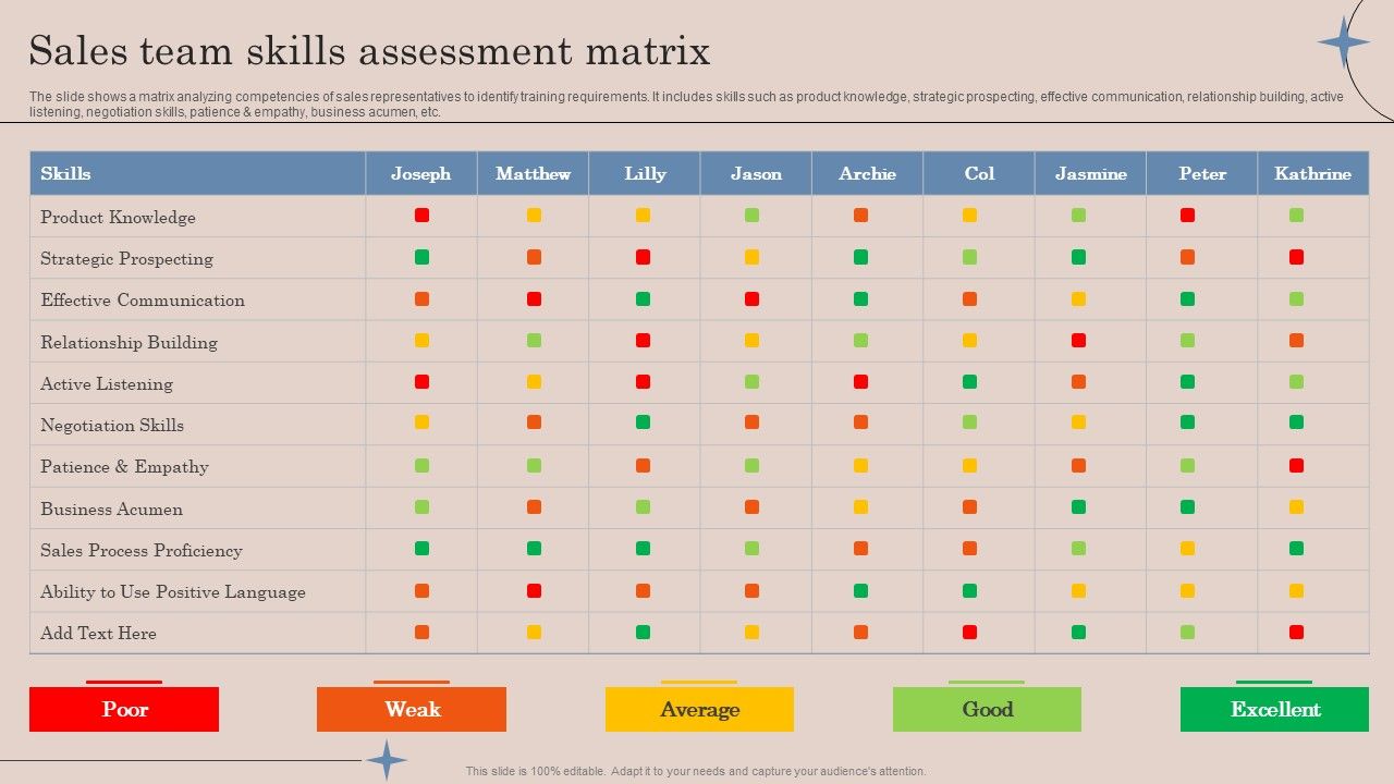 Sales Team Skills Assessment Matrix Strategic Action Plan To Optimize ...