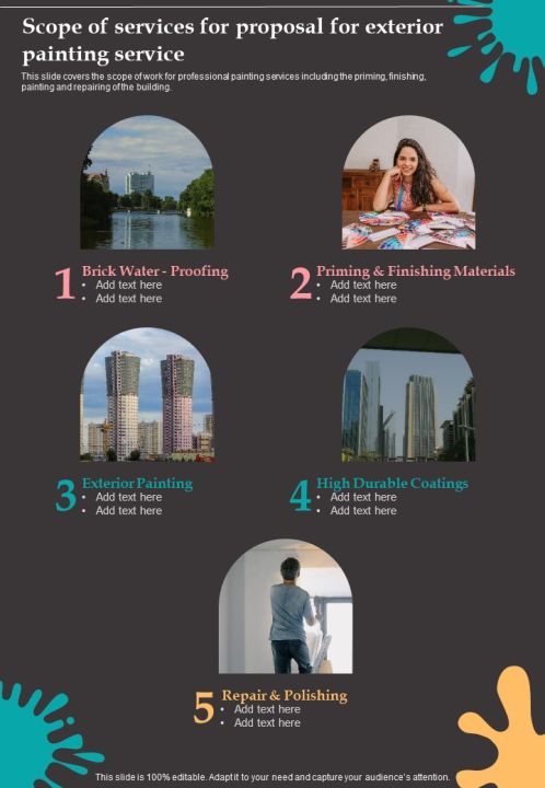 Scope Of Services For Proposal For Exterior Painting Service One Pager Sample Example Document Slide01