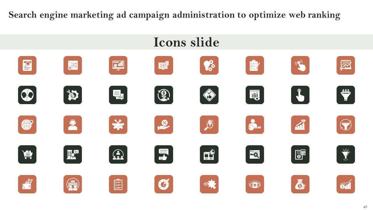 Search Engine Marketing Ad Campaign Administration To Optimize Web Ranking Ppt PowerPoint Presentation Complete Deck With Slides Slide47