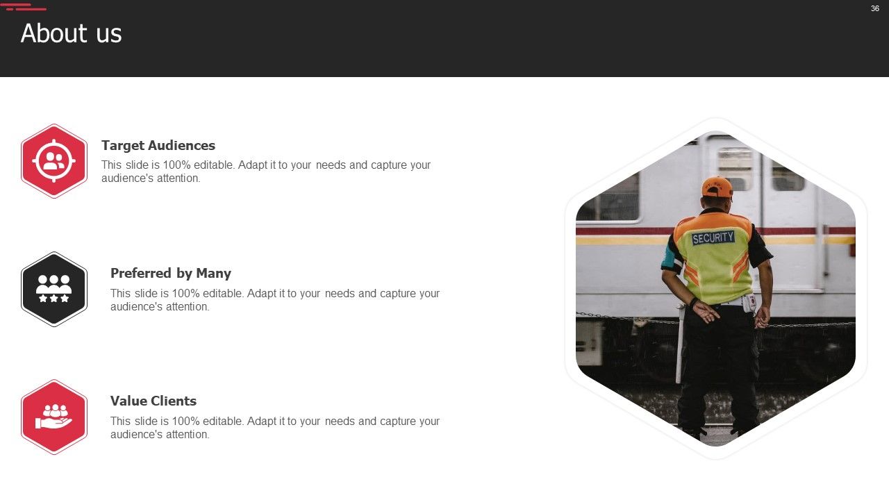 Security Agency Business Profile Ppt PowerPoint Presentation Complete With Slides Slide36