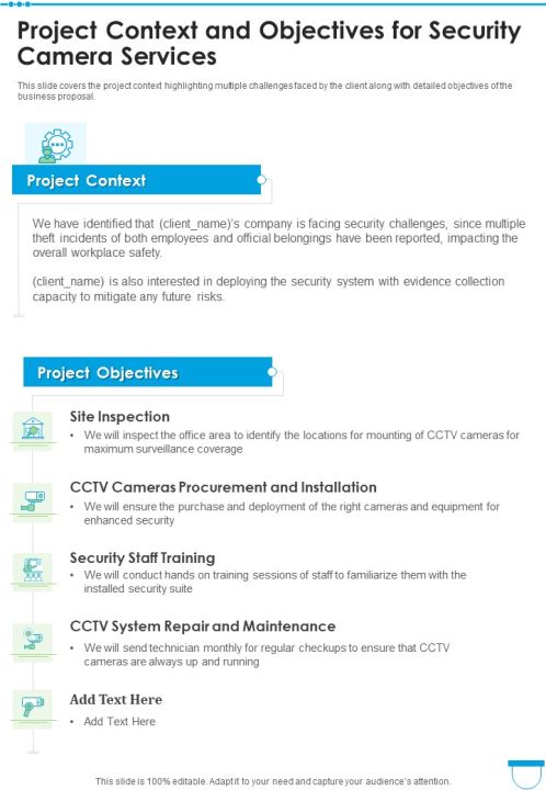 Security Camera Services Proposal Template Example Document Report Doc Pdf Ppt Slide05