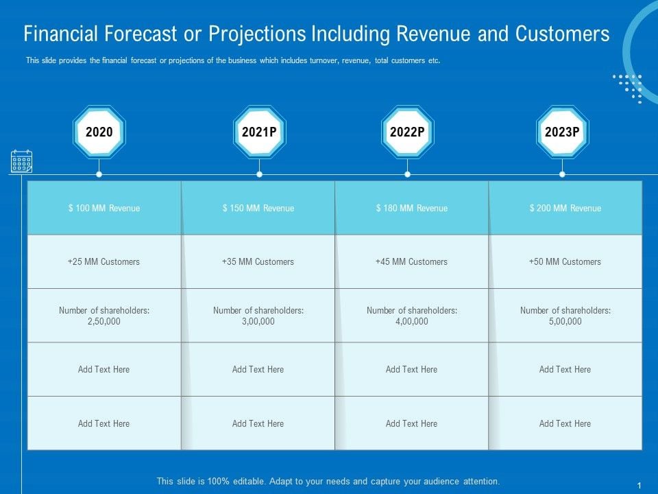 Series_B_Funding_For_Startup_Capitalization_Financial_Forecast_Or_Projections_Including_Revenue_And_Customers_Icons_PDF_Slide_1.jpg