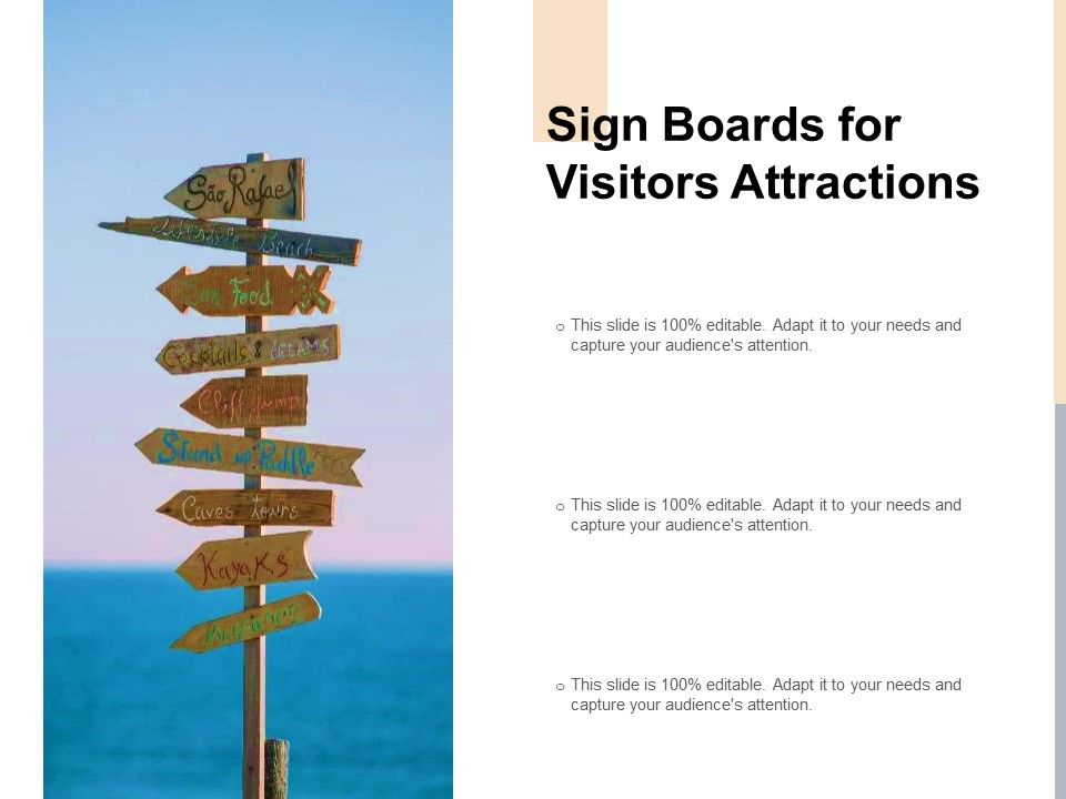 Sign Boards For Visitors Attractions Ppt PowerPoint Presentation