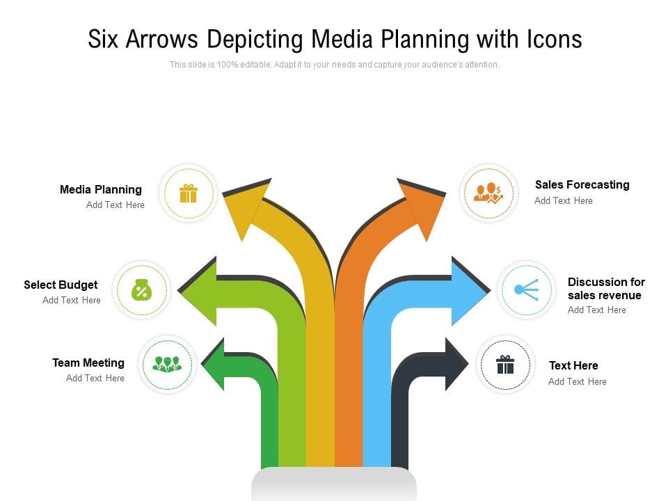 Six_Arrows_Depicting_Media_Planning_With_Icons_Ppt_PowerPoint_Presentation_File_Graphic_Images_PDF_Slide_1.jpg