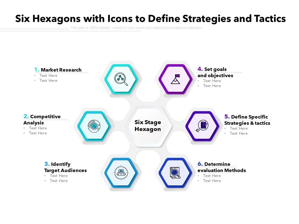 Six_Hexagons_With_Icons_To_Define_Strategies_And_Tactics_Ppt_PowerPoint_Presentation_Icon_Template_PDF_Slide_1.jpg