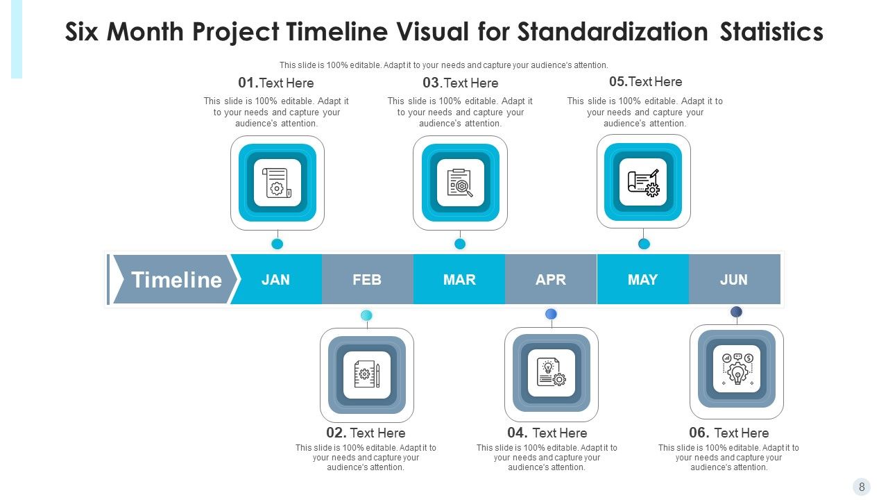 Six Month Project Timeline Standardization Statistics Ppt PowerPoint ...