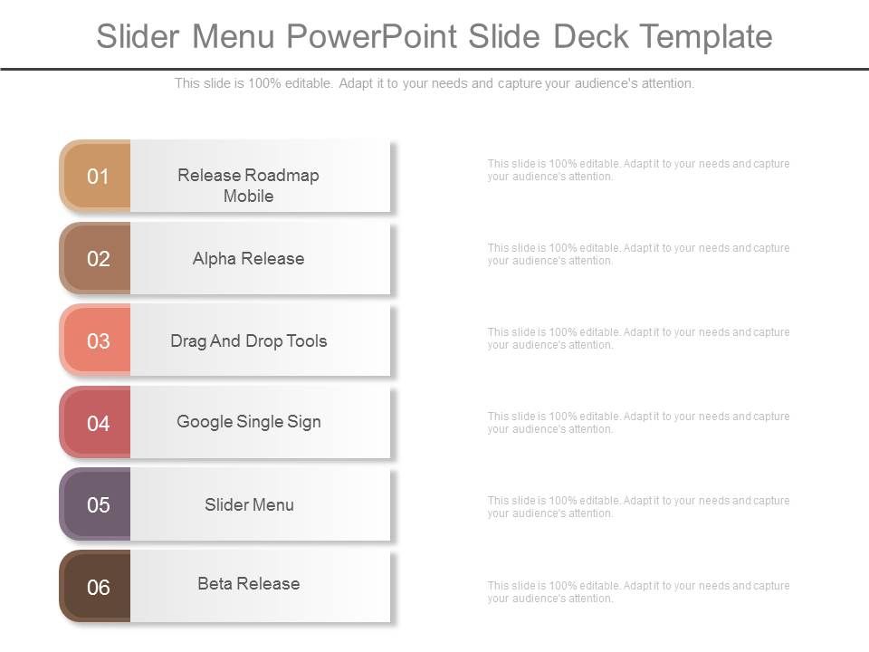 Slider Menu Powerpoint Slide Deck Template