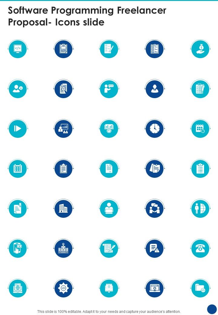 Software Programming Freelancer Proposal Icons Slide One Pager Sample Example Document Slide01