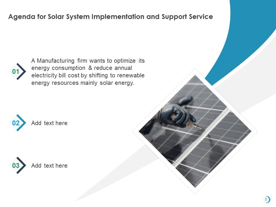 Solar System Implementation And Support Service Ppt PowerPoint Presentation Complete Deck With Slides Slide02