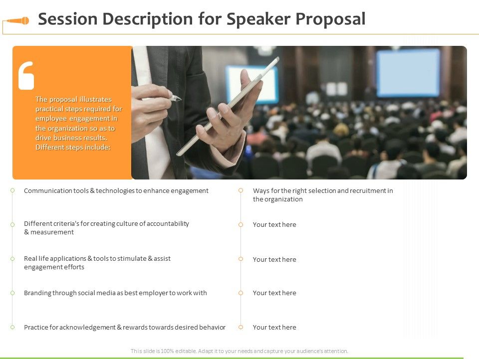 Speaking Engagement Session Description For Speaker Proposal Ppt