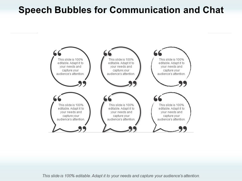 Speech Bubbles For Communication And Chat Ppt PowerPoint Presentation Infographics Backgrounds Slide01