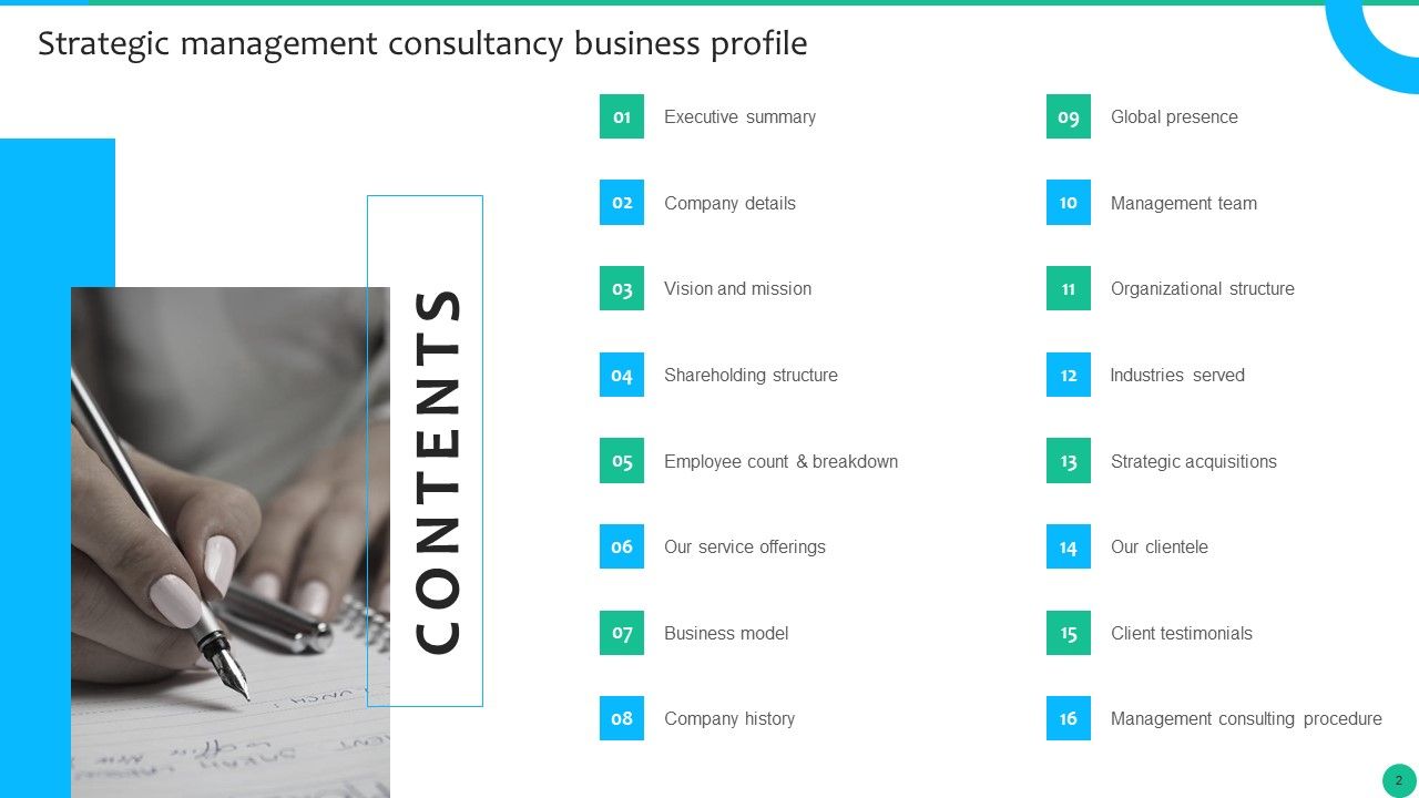 Strategic Management Consultancy Business Profile Ppt PowerPoint Presentation Complete With Slides Slide02