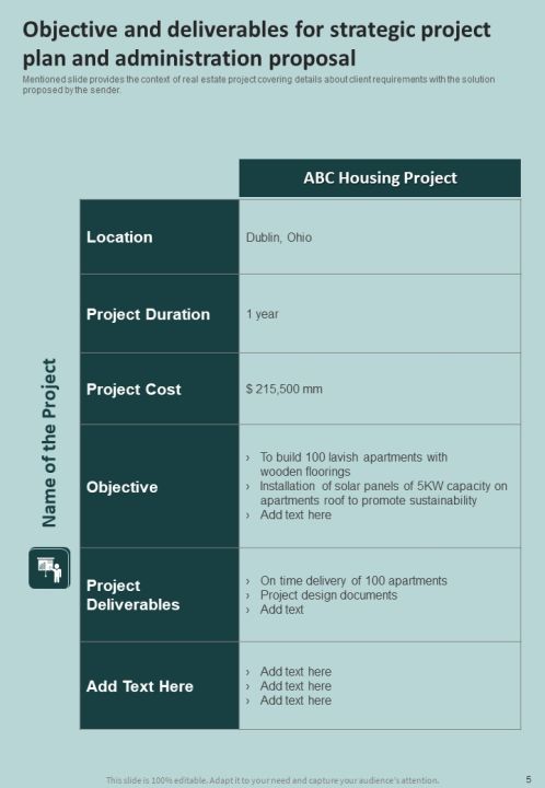 Strategic Project Plan And Administration Proposal Example Document Report Doc Pdf Ppt Slide05