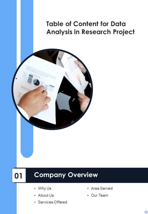 Table Of Content For Data Analysis In Research Project Slide6 One Pager Sample Example Document Slide01