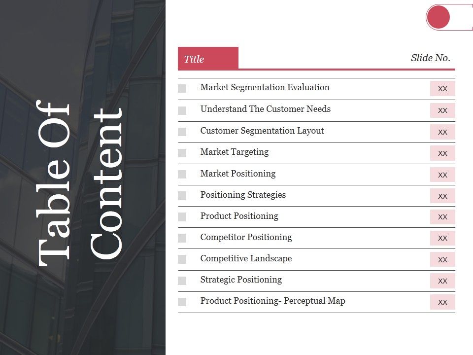 Table Of Content Ppt PowerPoint Presentation Show Sample