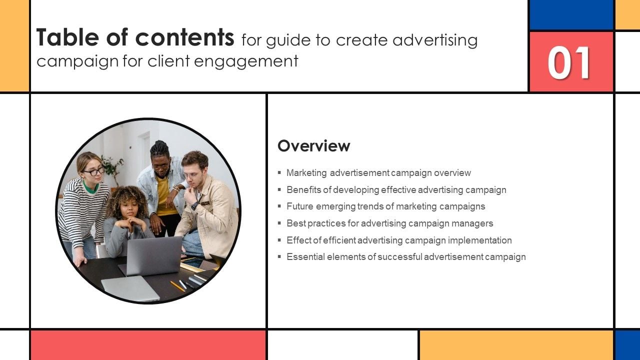 Table_Of_Contents_For_Guide_To_Create_Advertising_Campaign_For_Client_Engagement_Overview_Icons_PDF_Slide_1.jpg