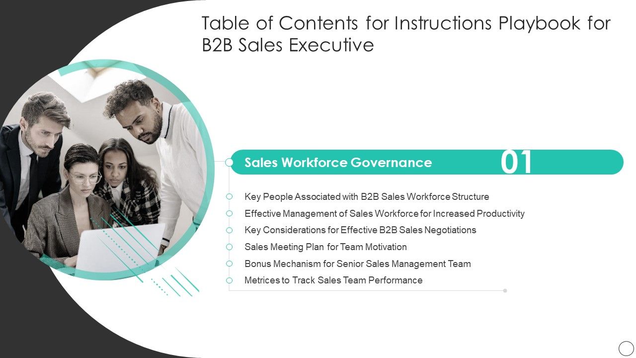 Table_Of_Contents_For_Instructions_Playbook_For_B2B_Sales_Executive_Rules_Template_PDF_Slide_1.jpg