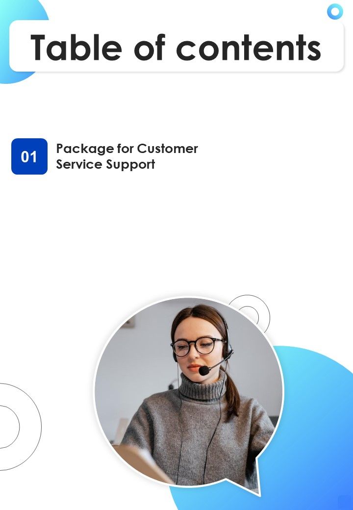 Table Of Contents Proposal For Expert Support Services One Pager Sample Example Document Slide01