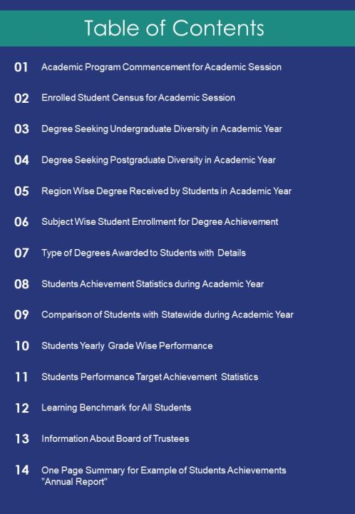 Table Of Contents Template 42 One Pager Documents Slide01