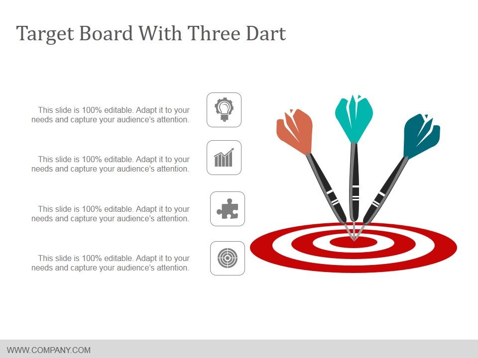Target Board With Three Dart Ppt PowerPoint Presentation Infographics ...
