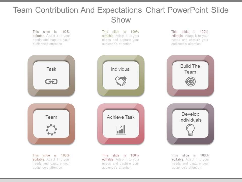 Team Contribution And Expectations Chart Powerpoint Slide Show