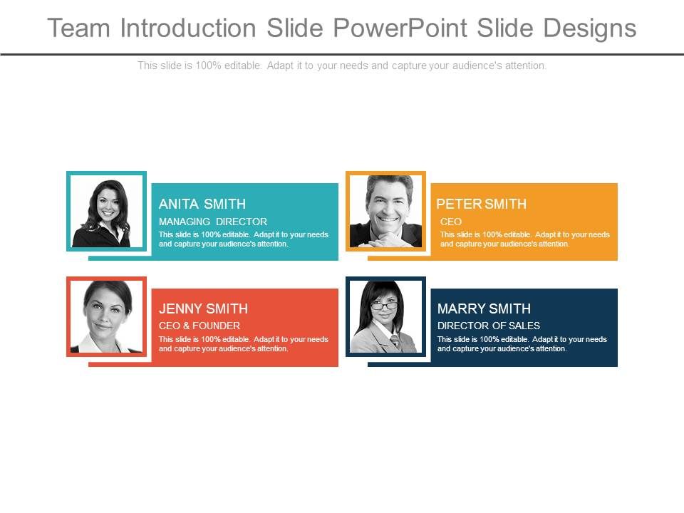 Team Introduction Slide Powerpoint Slide Designs
