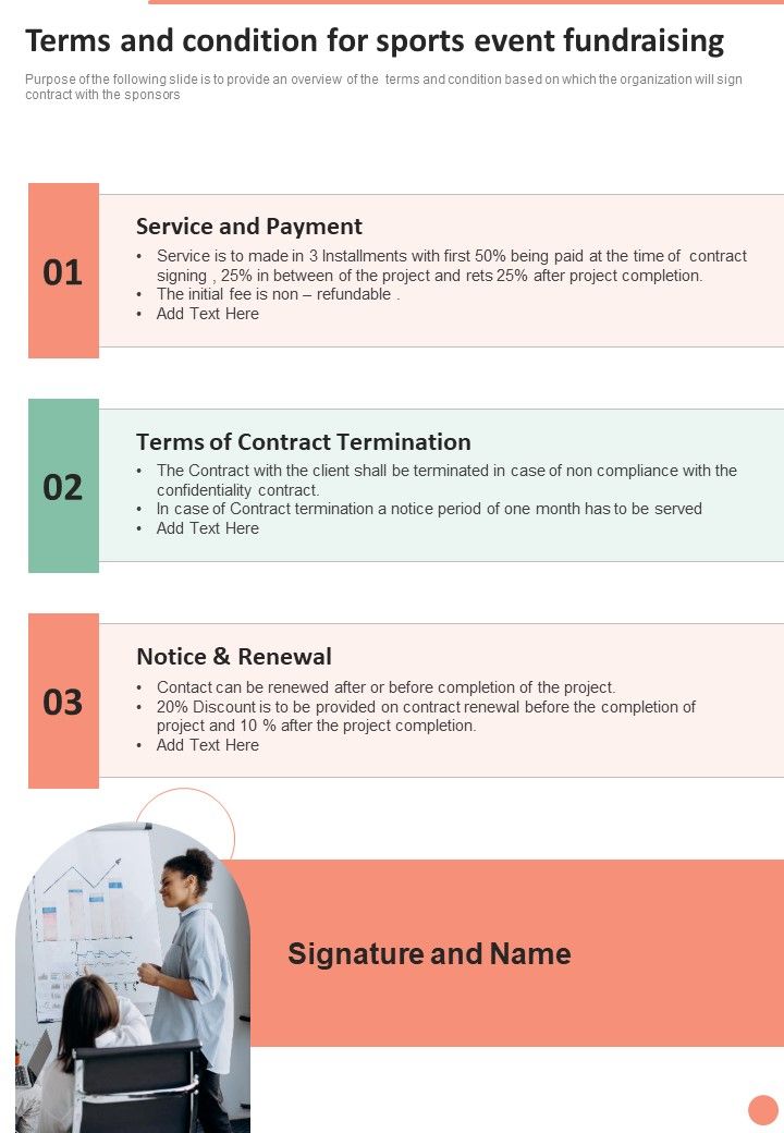 Terms And Condition For Sports Event Fundraising One Pager Sample