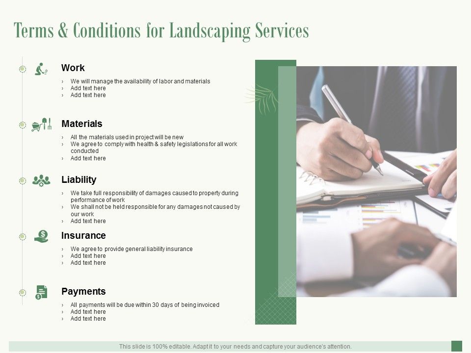 Terms And Conditions For Landscaping Services Ppt PowerPoint