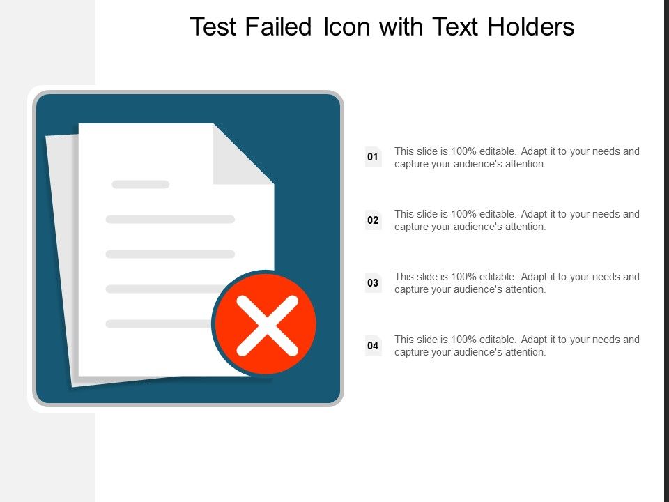 Test_Failed_Icon_With_Text_Holders_Ppt_PowerPoint_Presentation_Styles_Designs_Download_Slide_1.jpg