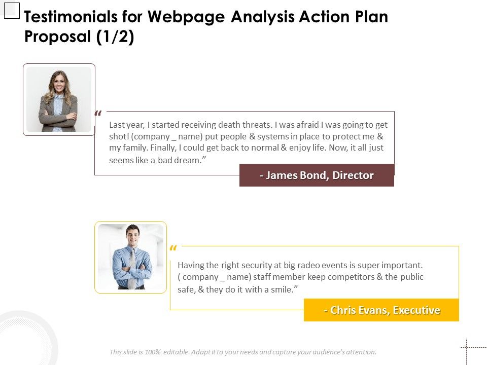 Testimonials_For_Webpage_Analysis_Action_Plan_Proposal_Ppt_PowerPoint_Presentation_Gallery_Templates_PDF_Slide_1.jpg