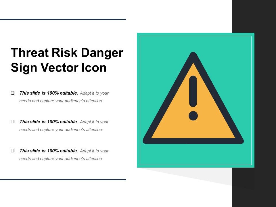 Threat Risk Danger Sign Vector Icon Ppt PowerPoint Presentation Gallery Picture PDF Slide01