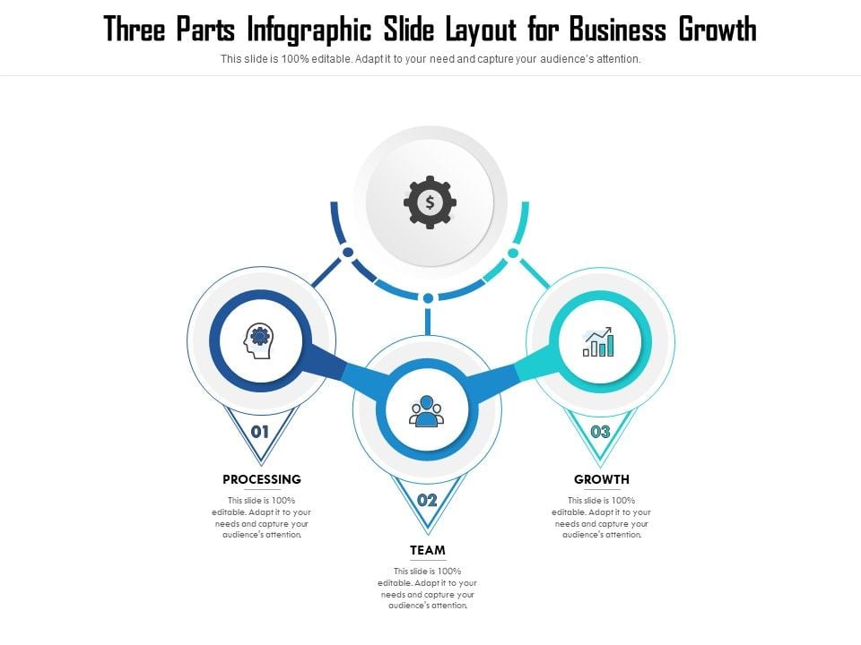 Three Parts Infographic Slide Layout For Business Growth Ppt PowerPoint ...